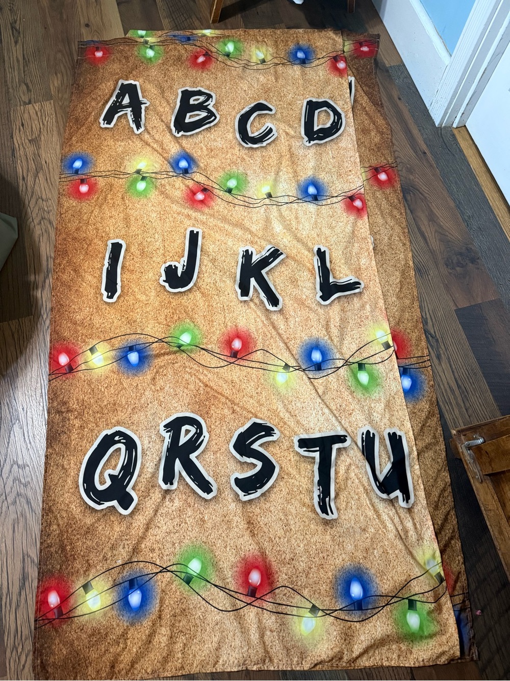 Stranger Things Inspired Curtains with Alphabet Holiday Lights -2 Panels 84”x40”